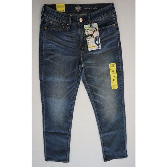 Signature by Levi Strauss Women's Sz 4 Gold Label Mid-Rise Straight Denim Jeans - Picture 1 of 6
